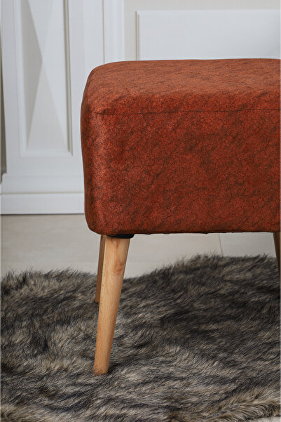 PufyHome IŞIK KİREMİT DOĞAL GÜRGEN AYAKLI ÇOK AMAÇLI KARE PUF KOLTUK