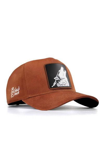 BlackBörk Unisex V1 Baseball Wolf - Camel Hat with 3SC Code Logo