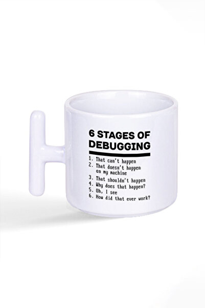 qoeuyl boutique 6 Stages Debugging Software هدية مطبوعة على شكل حرف T كوب لاتيه