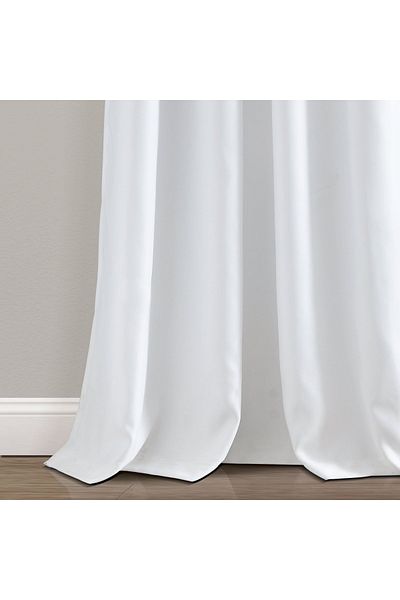 yağmur zebra Modern White Satin Plain Sunshade Curtain - Pleatless