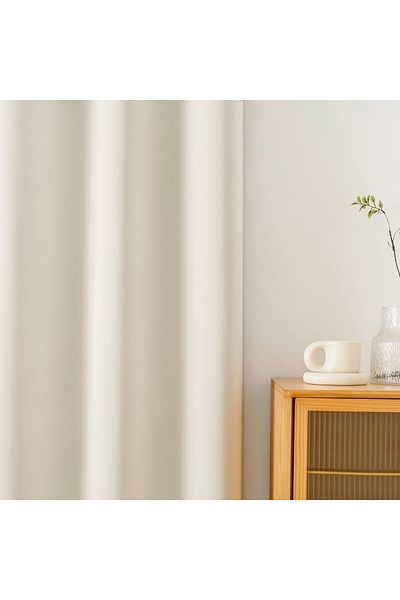 yağmur zebra Modern Cream Satin Plain Sunshade Curtain