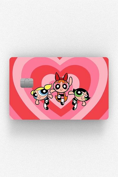 Namgo علامة تغطية بطاقة رقاقة Red Hearts Power Puffgirls