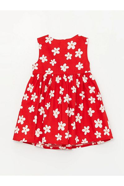 LC Waikiki LCW Baby - Patterned Poplin Baby Girl Dress, Crew Neck