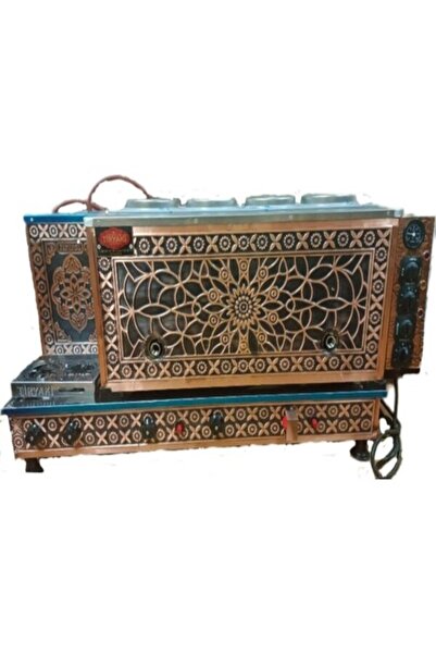 Tiryaki 4 Demlikli Doğalgazlı Ce Li Bakır Çay Ocağı Kazanı Çay Kazanı Ocağı A++