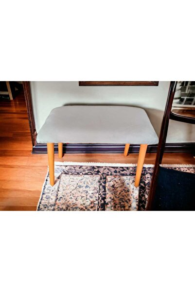 BEYLERBEYİ ahşap Ayaklı   Puf Bench Makyaj Sandalyesi, piyano sandalyesi