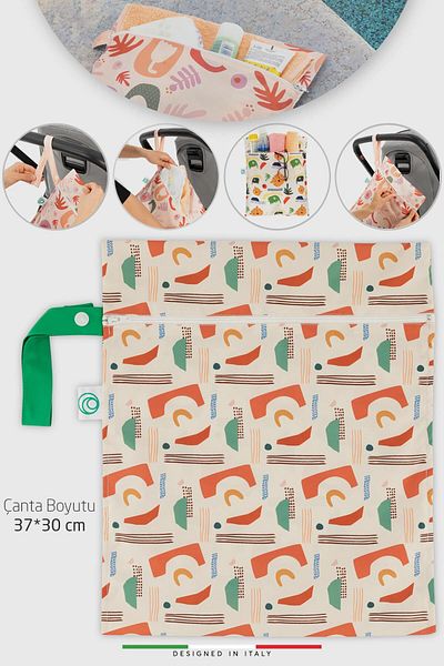 Elele Life Wet Dry And Dirty Baby Bag Liquid Proof Xl Large Size 37x30 cm Shapes