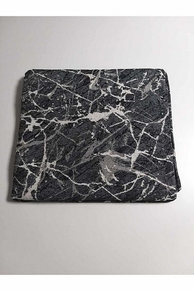 Voho Tekstil PRIMARY QUALITY SAVAN WOVEN CARPET COVER BLACK MARBLE PATTERN