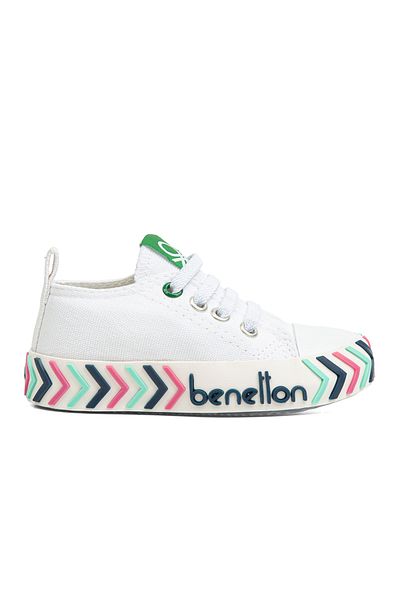 Benetton   Bn30640 3394 Біло-зелені дитячі кросівки