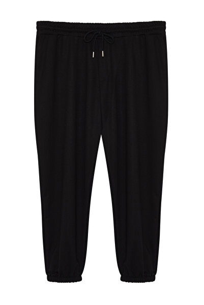 Trendyol Collection Μεγάλο μέγεθος Μαύρο oversized Άνετο παντελόνι από 100% βαμβάκι TMNSS24AJ00001