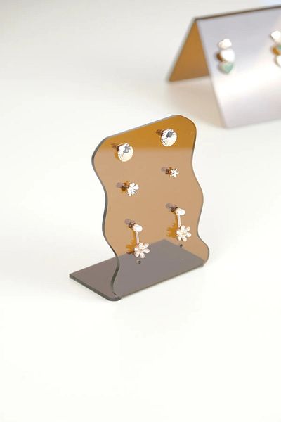 Kpleksi Brown Plexi Cubicle Organizer Display Stand Display Merchandising and Showcase Stand