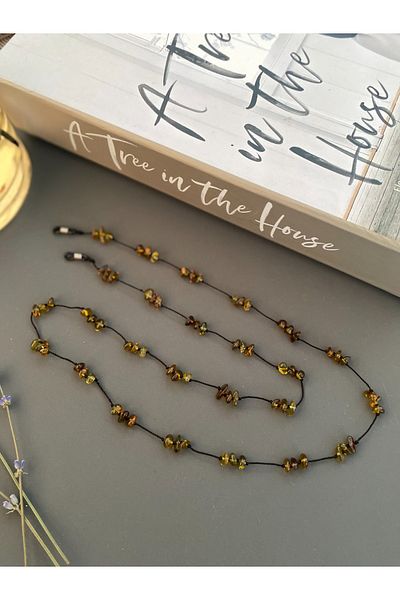 Kotryna 60cm Baroque Drop Amber Adult Glasses Lanyard