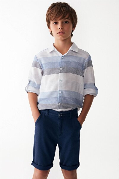 nk kids Ünsea platnene kratke hlače indigo 64700