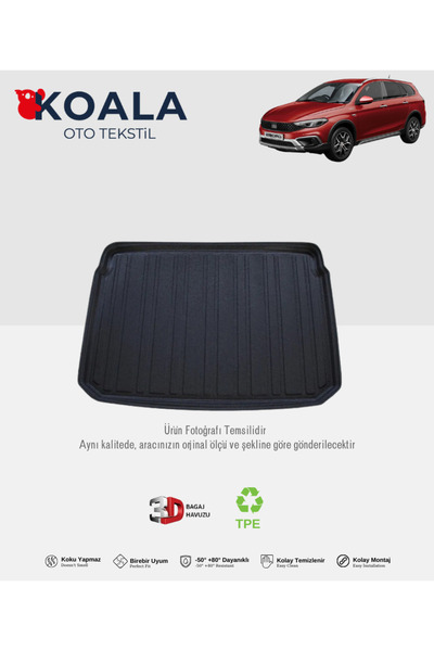 KoalaOtoTekstil Fiat Egea Cross Station Wagon (Alt Bagaj) (2022 ve Sonrası) U...