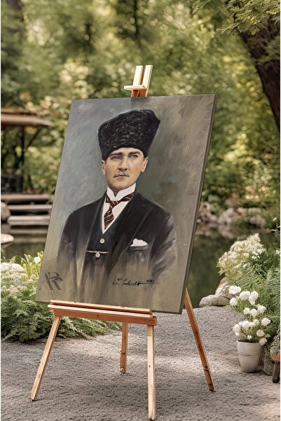 AR AJANS KANVAS TABLO KARAKALEM GAZİMUSTAFA KEMAL ATATÜRK KANVAS TABLO AR030662