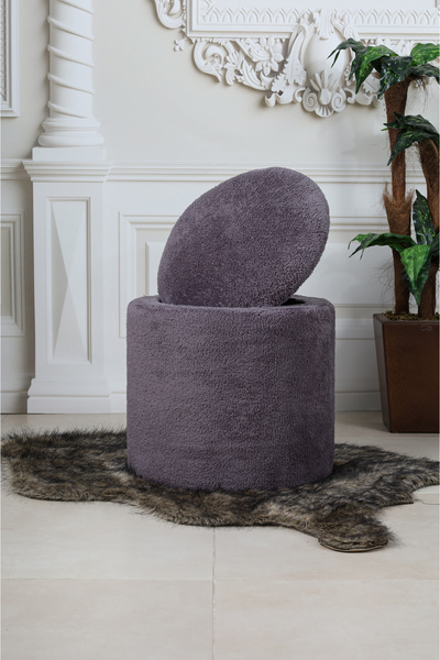 PufyHome SANDIKLI PELUŞ ANTRASİT ÇOK AMAÇLI PUF KOLTUK