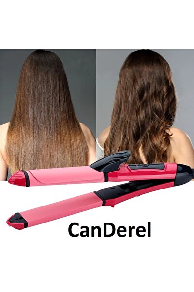 Canderel Saç Düzleştirme Kıvırma Bukle Makinesi 2 in 1 Saç Güzellik Seti