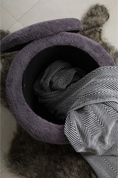 PufyHome SANDIKLI PELUŞ ANTRASİT ÇOK AMAÇLI PUF KOLTUK