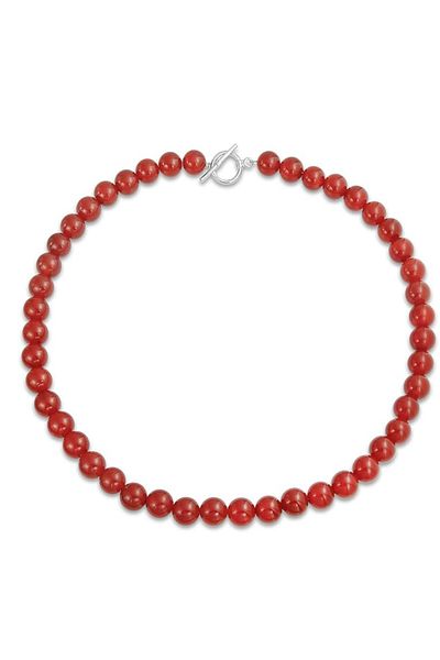 NBS Beautiful Naturel Stones Red Agate Real Natural Stone Necklace a Quality 40 cm
