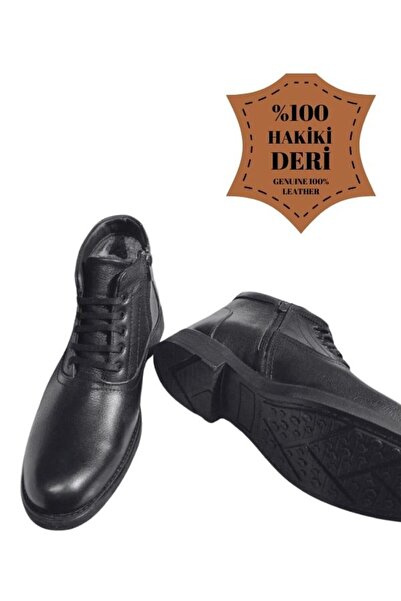 Imagine Erkek Deri Bağcıklı Ve Fermuarlı Siyah Klasik Günlük Bot