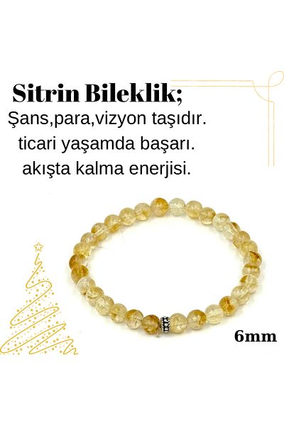 GÜMÜŞ TAŞ EVİ Citrine Bracelet 6mm