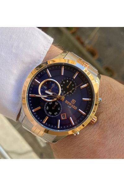 Reward Square Steel All Functions Active Men's Wristwatch 3 Atm Waterproof Original