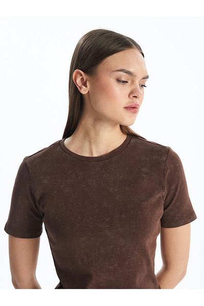LC Waikiki LCW Modest Дамска тениска с кръгла яка и къс ръкав