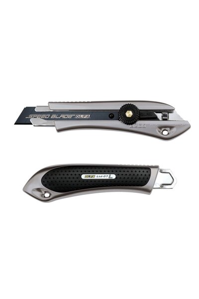 Olfa Ltd-l-lfb Geniş Maket Bıçağı Vidalı Metalik Renk Sert Plastik Kaplama