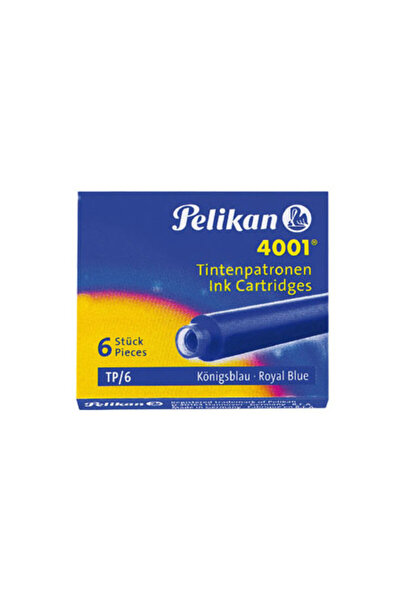 Pelikan 4001 Mavi Dolmakalem Kartuşu Küçük Boy (6 LI PAKET)