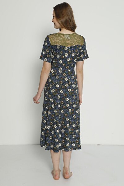 İntensive Φόρεμα από χτενισμένο βαμβάκι με λεπτομέρεια με κουμπιά και δαντέλα