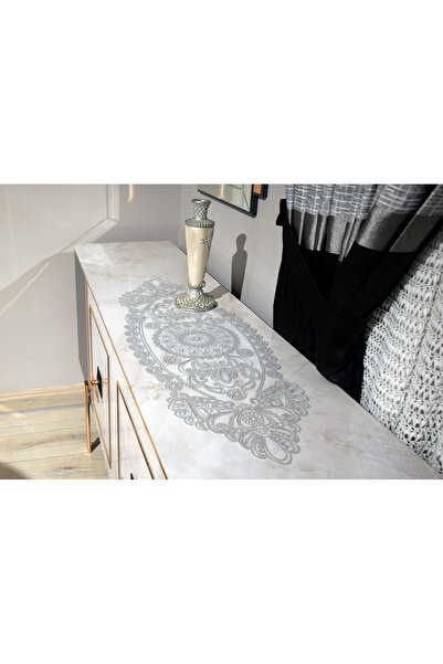 DEV TEKSTİL CONCEPT Medium Size Lace Detailed Franiz Laced Runner - Shams