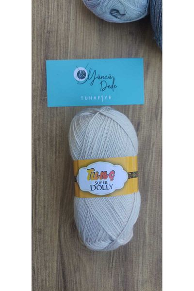 Tunç Dolly Booties Socks Hand Knitted Thread 3043 BEIGE