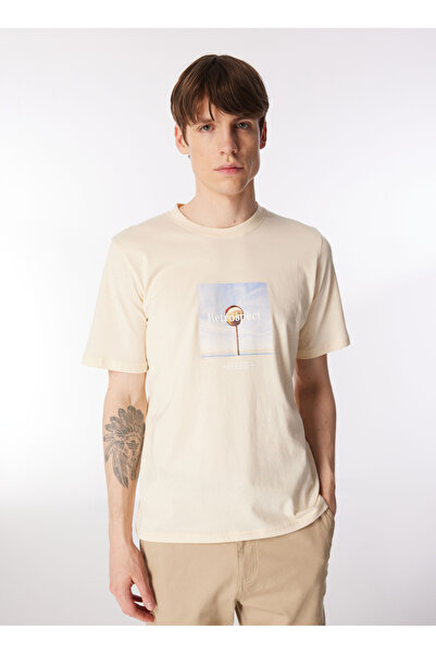 Jack & Jones Bisiklet Yaka Krem Erkek T-Shirt JORLAFAYETTE PHOTO TEE SS CREW ...