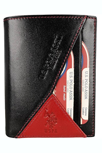 U.S. Polo Assn. يو اس بولو اسن8425-8426 محفظة جلدية أصلية حامل بطاقة أسود