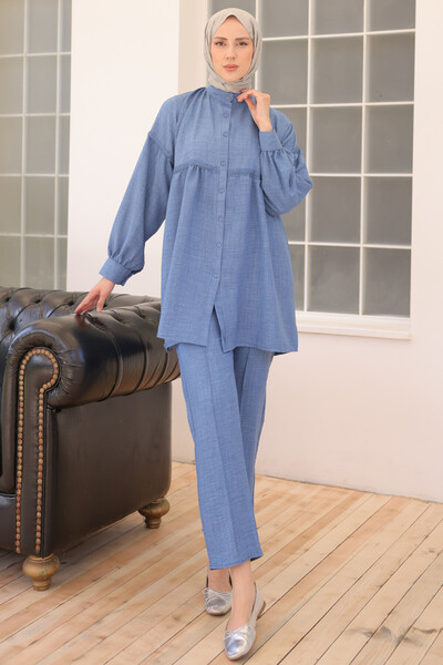 benguen 3350 Set dublu cu nasturi frontale Indigo