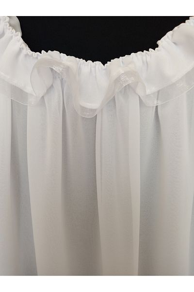 KobalBusiness Lattice tulle-White multi chiffon XXL 185 cm environmental measurement organza ribbon detailed model