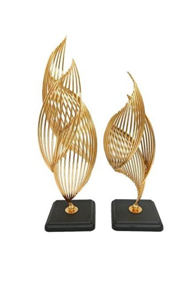 CREARTHOME Dekoratif 2 Li Gold Dönence Aksesuar Büyük C-2909-a