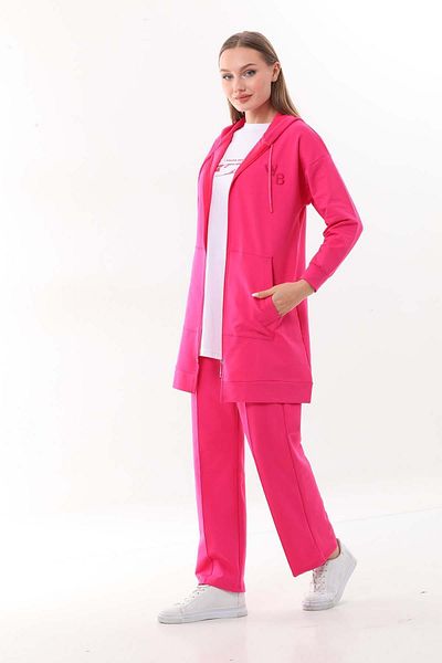 WestBound Women's Embossed Fuchsia Color Triple Sports Set Combination