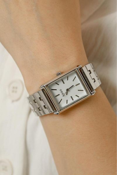 OQQO Maria White Dial Silver Cord Women's Wristwatch