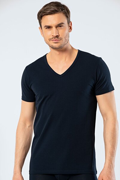 Cacharel 1306 Tricou cu mânecă scurtă cu decolteu în V pentru bărbați