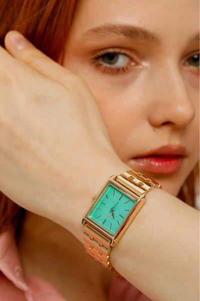 OQQO Maria Green Dial Gold Cord Women's Wristwatch