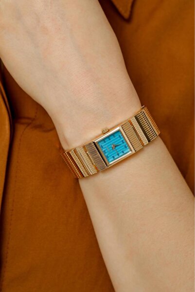 OQQO Noi Mavi Kadran Gold Kordon Kadın Kol Saat