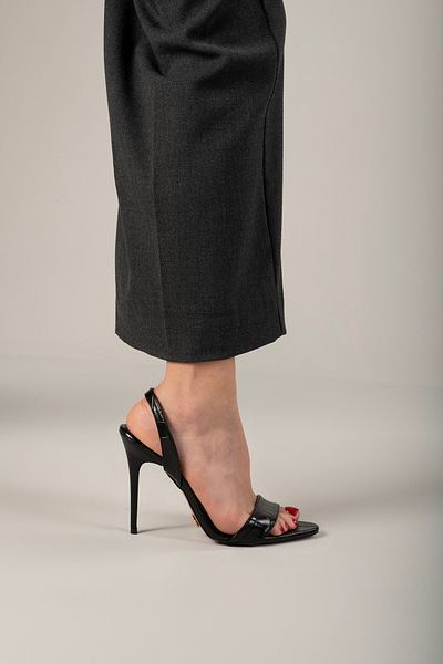AYAKKABI PRENSİ Bizzy Black Patent Leather Croco