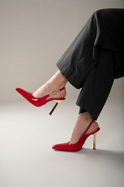AYAKKABI PRENSİ Stella Red Patent Leather - Accessory Detailed