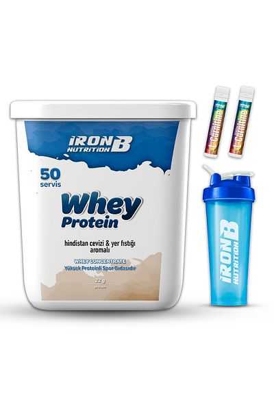 IronB Nutrition Whey Protein Powder 1500 Gr 50 Servings with India & Peanut Flavor