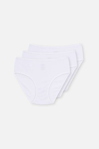 Dagi Weißes 3-teiliges Öko-Slip-Höschen für Damen mit hoher Taille