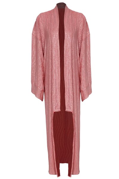 Bashaques Nar Çiçeği Çift Taraflı Giyilebilen Kaftan