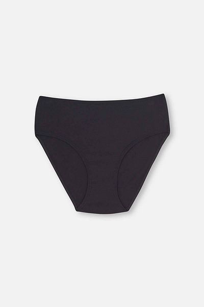 Dagi Schwarzes 3-teiliges Öko-Slip-Höschen für Damen mit hoher Taille