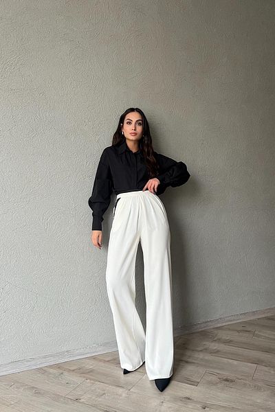 Seda Yalçın Atelier Ecru Front Pleated Stripe Detailed Trousers