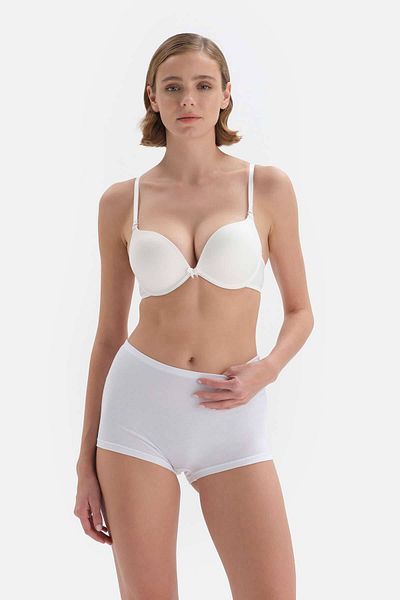 Dagi Weiße Boxershorts aus gekämmter Baumwolle für Damen