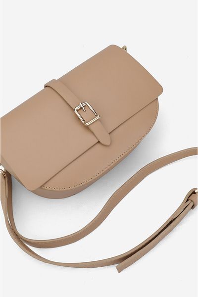 TUNAELLİ WOMEN'S NUDE COLOR COVER ADJUSTABLE CROSSBODY BAGET BAG
